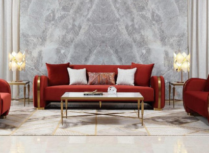 Trīsmāju dīvāns Polster Design dīvāns 3 sēdvietu dīvāns Tekstils dizaina dīvāns Mēbeles Jaunas